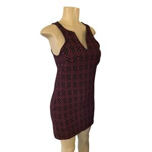 Women S Everly Printed Sleeveless Dress Navy Blue Red Geometric Mini